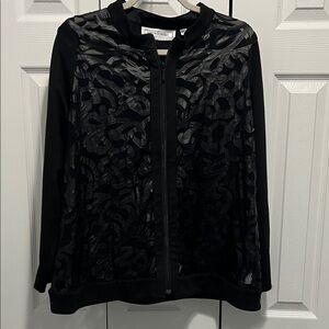 Elegant Black Patterned Women's Blazer